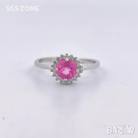 Обеци с Аметист и Розов Топаз , снимка 9 - Обеци - 49750560