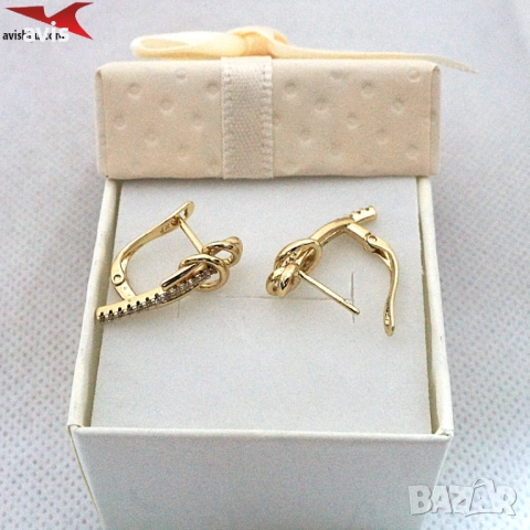 Обеци с 14К златно покритие 2141860, снимка 2 - Обеци - 53464449