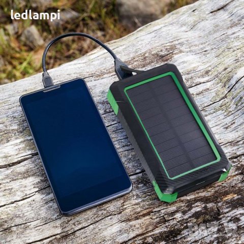 Външна Соларна Батерия 10000mAh Безжична Черна, снимка 8 - Безжични зарядни - 40073201
