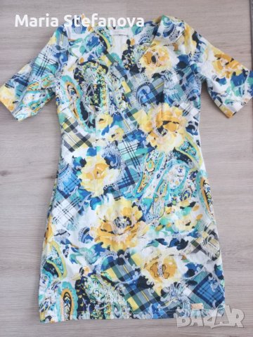 Елегантна рокля в жълто и зелено , снимка 8 - Рокли - 41346159