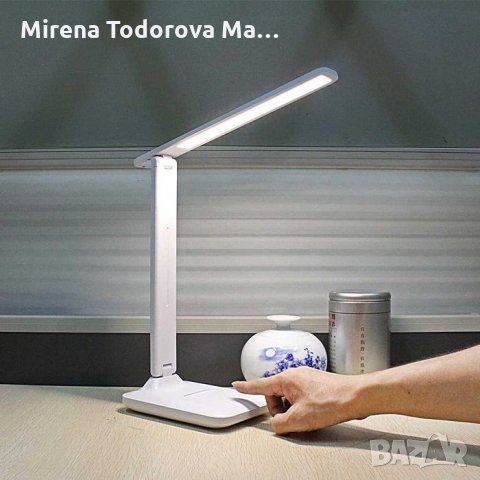 Сгъваема лед лампа, защита на очите с тъч 3 цвята светлина , снимка 4 - Настолни лампи - 35935990