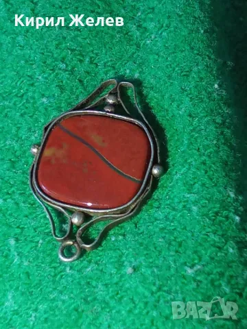 СТАР СКЪПОЦЕНЕН АРТ ДЕКО МЕДАЛЬОН СРЕБЪРЕН или ПОСРЕБРЕН с ОГНЕН ОПАЛ 11941, снимка 7 - Антикварни и старинни предмети - 35666168