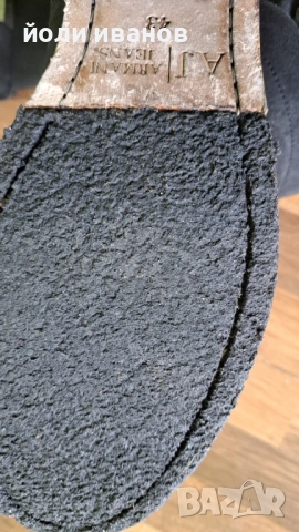 AJ-ARMANI JEANS-кожени шити,суров каучук ботуши-43, снимка 8 - Мъжки ботуши - 53783596