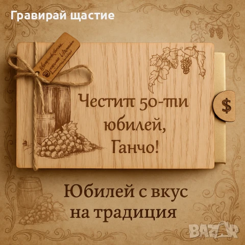 Гравиран плик/кутия за пари за всеки повод, снимка 3 - Други - 50714154