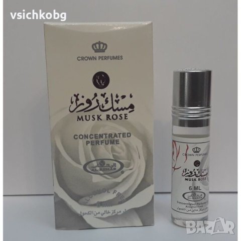 Дълготрайно арабско олио - масло Al Rehab MUSK ROSE 6 мл Бял мускус, роза и жасмин 0% алкохол, снимка 3 - Унисекс парфюми - 42361834
