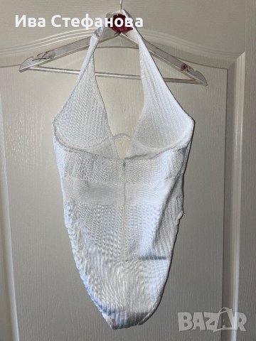 Ново с етикет хигиена лепенка луксозно парти елегантно официално бяло бандажно боди , снимка 3 - Бански костюми - 41773251