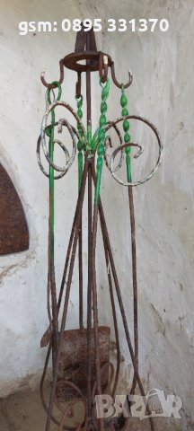 Комплект Инструменти за камина със стойка, от ковано желязо, ръжен, снимка 4 - Други - 41656472