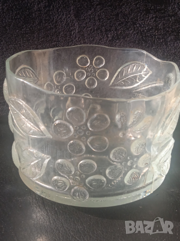 Vintage ART стъклена ваза / купа / бонбониера, снимка 2 - Декорация за дома - 44670733