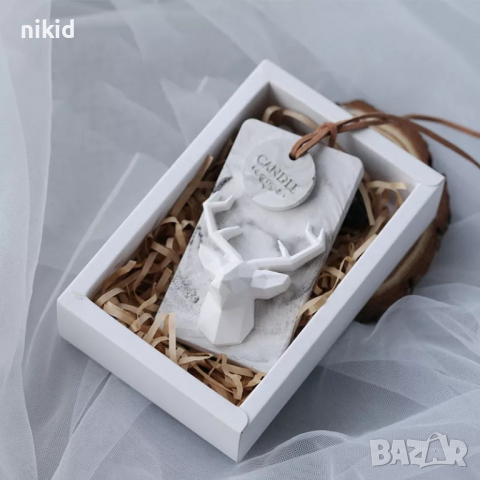 3D геометричен елен глава калъп силиконов молд форма декор шоколад фондан украса гипс сапун смола, снимка 4 - Форми - 36164701