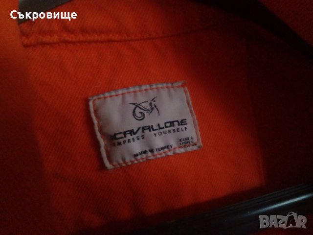 Оранжево мъжко дънково яке деним става и за дамско, снимка 8 - Якета - 38916306