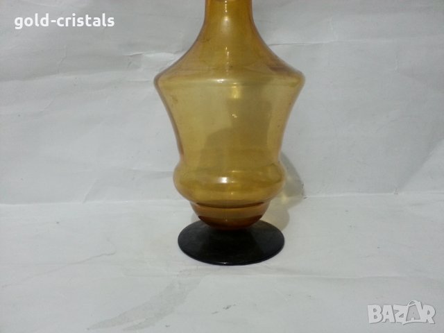 Ретро стъклена гарафа и чашки цветно стъкло, снимка 3 - Антикварни и старинни предмети - 36017223