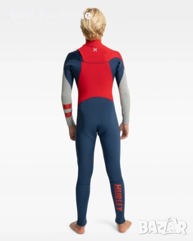 Детски неопренов костюм Hurley Advant 3/2 мм - йодно син- 14 години, снимка 3 - Водни спортове - 52594445