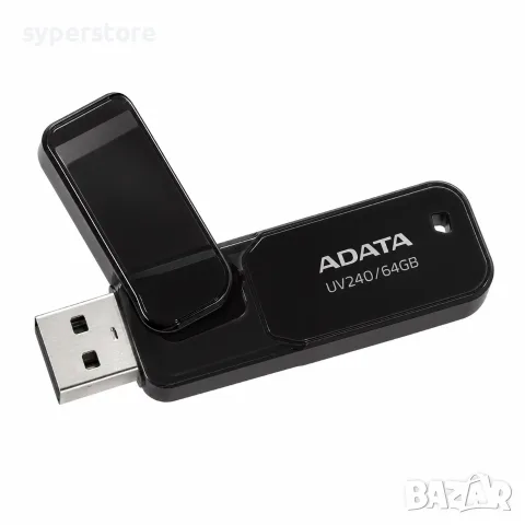 USB флашка, ADATA UV240, 64GB, USB 2.0, Флип капаче, което не се губи, Отвор за ключодържател, снимка 3 - Зарядни за кола - 56113632