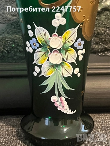 Ваза Бохемия, снимка 2 - Антикварни и старинни предмети - 52253245