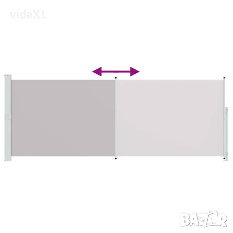 vidaXL Прибираща се дворна странична тента, 180x514 см, сива, снимка 7 - Огради и мрежи - 56146635