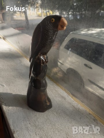 Страхотна фигура статуетка на папагал от рог, снимка 3 - Антикварни и старинни предмети - 41646617