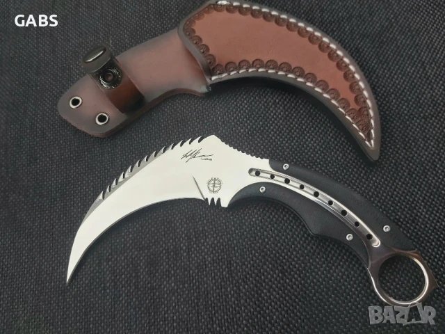 Дизайнерски карамбит Todd Begg с кания от телешки бланк