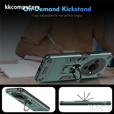 ZTE Blade A76 5G калъф – удароустойчив PC + TPU гръб с пръстен и стойка, снимка 5 - Калъфи, кейсове - 53043235