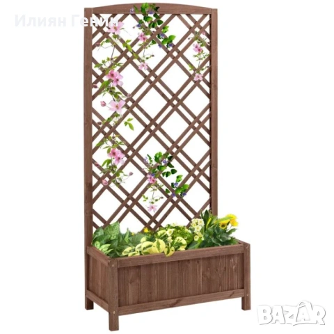 Решетка за цветя със саксия, 60 x 30 x 122, 5 см