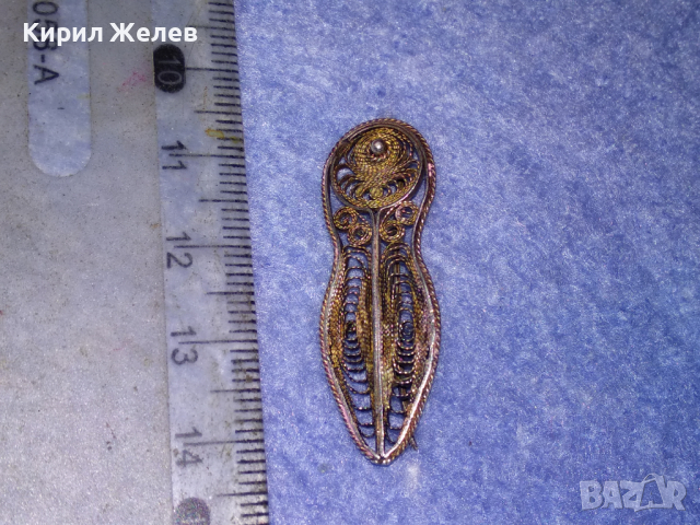 СТАРИННА СРЕБЪРНА БРОШКА ФИЛИГРАННО СРЕБРО ВИСОКА ПРОБА РЪЧНА ФИНА МАЙСТОРСКА РЕТРО ИЗРАБОТКА 43363, снимка 4 - Антикварни и старинни предмети - 44661995