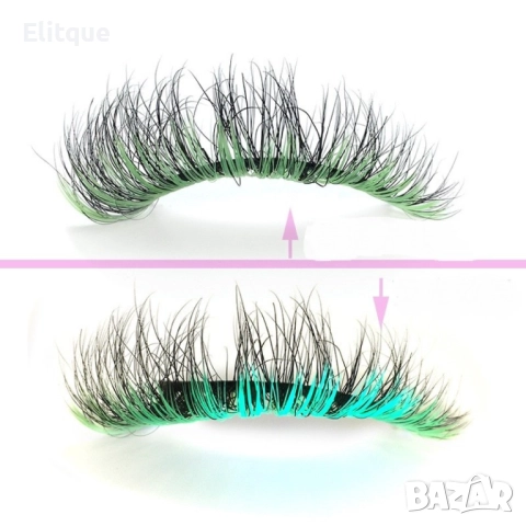 Флуористентни цветни изкуствени мигли, различни цветове  , снимка 11 - Козметика за лице - 52906369