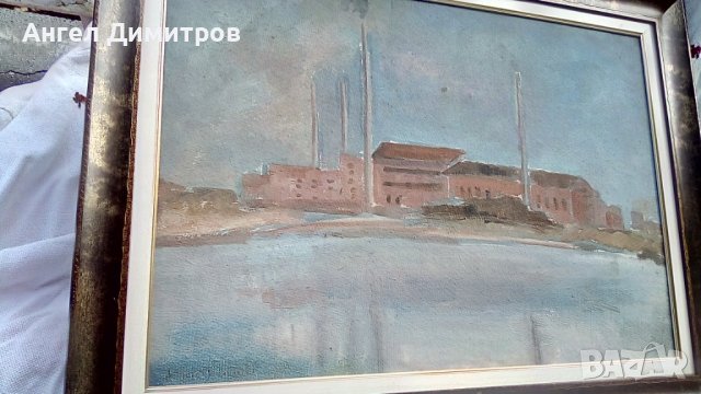 Георги Божилов Слона 1961 г маслена картина , снимка 2 - Картини - 41551078