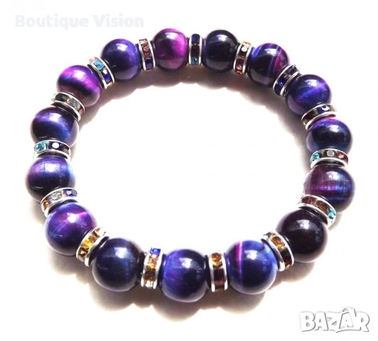 Ново! Гривна с естествени камъни - Тигрово око, снимка 5 - Гривни - 32812060