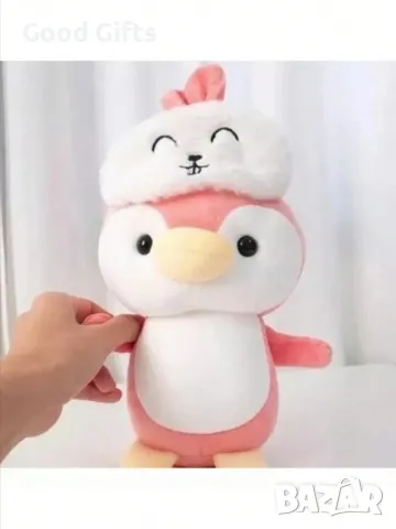 Плюшен Пингвин с Аксесоар Маска, 25см Плюшена играчка Пингвин, снимка 3 - Плюшени играчки - 49214621