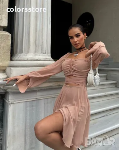 Дамска рокля от шифон Nude, снимка 2 - Рокли - 48094645