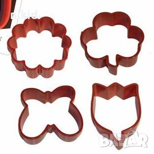 4 бр цвете лале детелина пеперуда пластмасови форми форма резец резци сладки тесто фондан , снимка 2 - Форми - 40173877