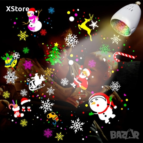 Коледна LED прожекционна лампа XL-725 Коледни Мотиви/1 режим на светене/ мощност: 4W, снимка 10 - Прожектори - 52081402