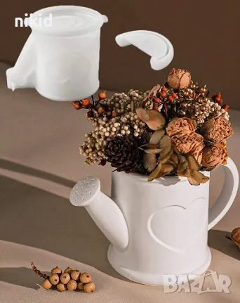3D Голяма Лейка силиконов молд форма кашпа ваза гипс смола шоколад декор моливник чайник кана, снимка 2 - Форми - 47612463