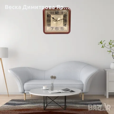 Стенен квадратен часовник - Безшумен, снимка 2 - Стенни часовници - 49291960