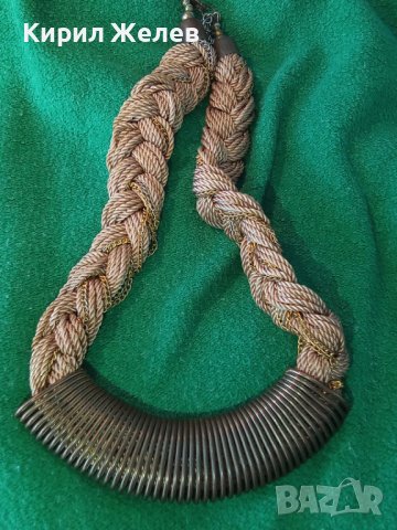 ЕФЕКТНО АРТ - КОЛИЕ с МЕТАЛНА ПЛЕТКА 72541, снимка 2 - Колиета, медальони, синджири - 29753800