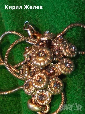 ПОСРЕБРЕН КРАСИВ МЕДАЛЬОН с ИНКРУСТИРАНИ ЦИРКОНИ и СИНДЖИРЧЕ АРТ КОЛИЕ 20774