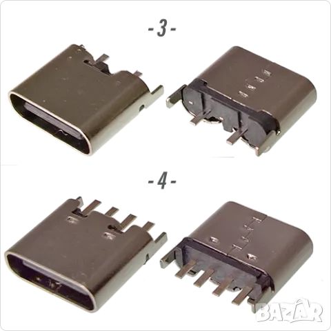 Букса конектор USB Type-C  6 , 4 , 2 pin , Waterproof IP67-IP68  panel mount connector,панелен  монт, снимка 3 - Ремонт на друга електроника - 50423467