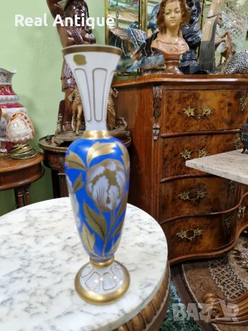 Чудесна рядка антикварна колекционерска ваза Бохемия , снимка 4 - Вази - 50263076