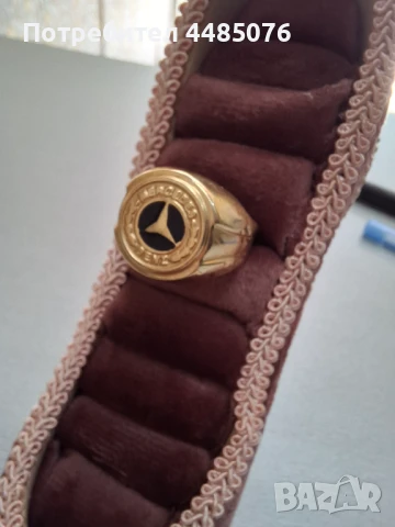 МЪЖКИ ЗЛАТЕН ПРЪСТЕН МЕРЦЕДЕС , снимка 2 - Пръстени - 50806459