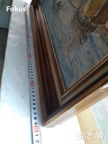 Стара майсторска картина масло на платно подпис рамка, снимка 6 - Антикварни и старинни предмети - 53425021