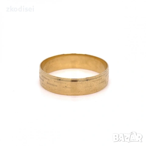 Златен пръстен брачна халка 3,31гр. размер:69 14кр. проба:585 модел:31341-1, снимка 3 - Пръстени - 53116572