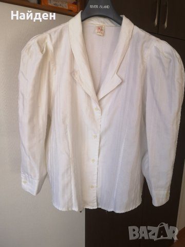Бяла дамска риза с буфан ръкав, снимка 2 - Ризи - 44156938