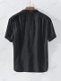 Мъжка едноцветна памучна ленена ежедневна риза с къс ръкав, 5цвята , снимка 9