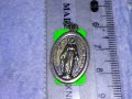 СТАРА ПОСРЕБРЕНА РЯДКА ДВУСТРАННА ИТАЛИАНСКА РИМОКАТОЛИЧЕСКА ИКОНКА - МЕДАЛЬОН 37479, снимка 5