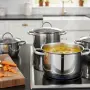 Комплект тенджери Cheffinger – 8 части инокс с капаци, за всички видове котлони, снимка 2