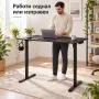 Електрическо бюро с регулируема височина 120x60 см, LED контролен панел и памет за 3 позиции, черно, снимка 3