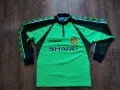 UMBRO Manchester United 1998-99 Retro Goalkeeper Shirt Green - футболна ретро блуза М-Л, снимка 6