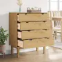 vidaXL Шкаф с чекмеджета OTTA, 76,5x39,5x90 см, борово дърво масив, снимка 3