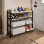 Етажерка за обувки на 4 нива до 12 чифта - стилна и здрава, снимка 3