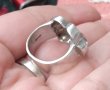 Винтидж / Стар сребърен пръстен с Морганит проба 925 , снимка 9