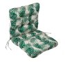 Възглавница за стол с облегалка, 100x50 см, Бежево/ зелена